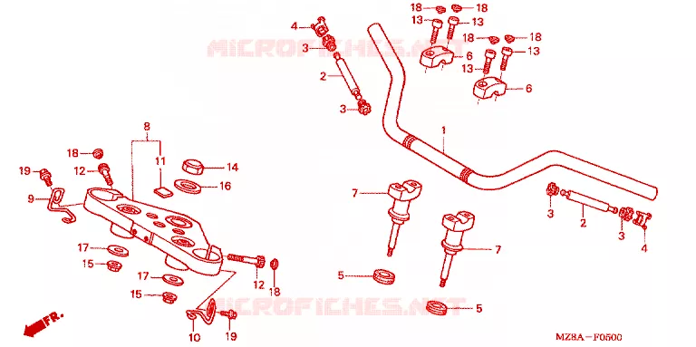 HANDLEBAR Honda MOTO 600 SHADOW 2002  VT600CD2