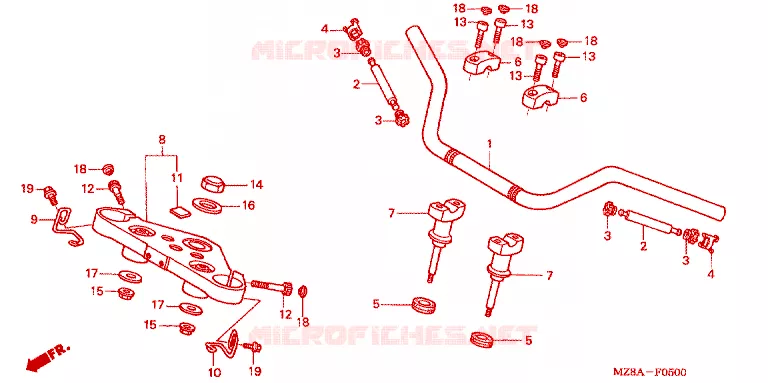 HANDLEBAR Honda MOTO 600 SHADOW 2002  VT600CD2
