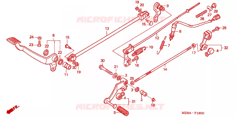 PEDAL Honda MOTO 600 SHADOW 2004  VT600CD4