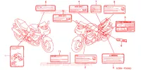 CAUTION LABEL for Honda VTR 1000 SUPER HAWK BLUE 2003