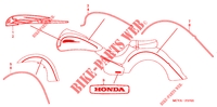 EMBLEM for Honda VTX 1800 S Silver crankcase, Chromed forks covers 2004