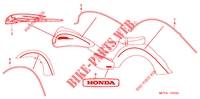 EMBLEM for Honda VTX 1800 S Black crankcase, Chromed forks covers 2004