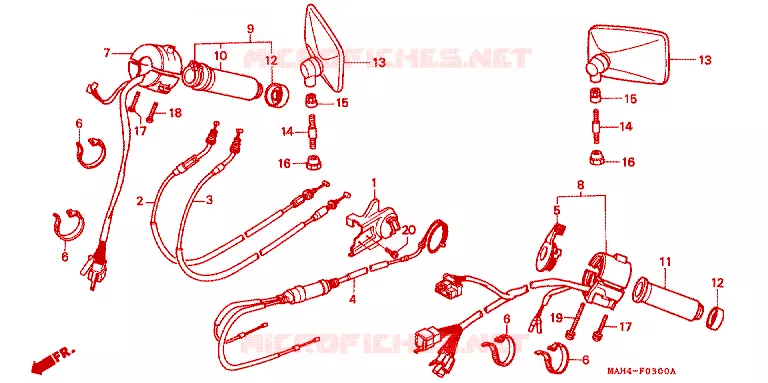 HANDLE SWITCH - GRIP Honda MOTO 1100 SHADOW 1995  VT1100CS
