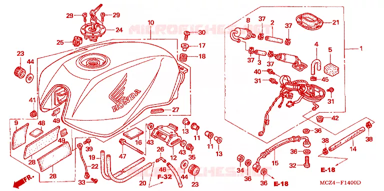 FUEL TANK Honda MOTO 900 HORNET 2004  CB900F4