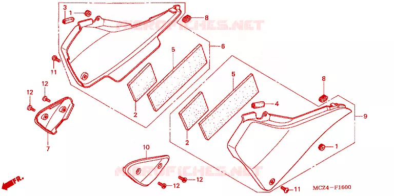 SIDE COVERS Honda MOTO 900 HORNET 2004  CB900F4