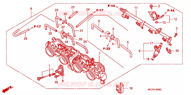 THROTTLE BODY Honda MOTO 900 HORNET 2004  CB900F4