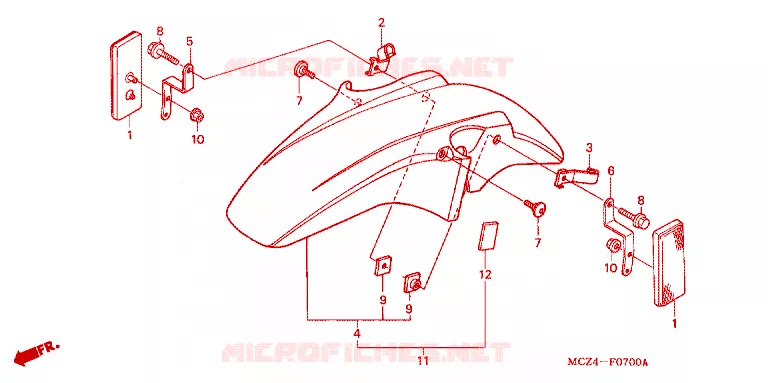 FRONT FENDER Honda MOTO 900 HORNET 2004  CB900F4
