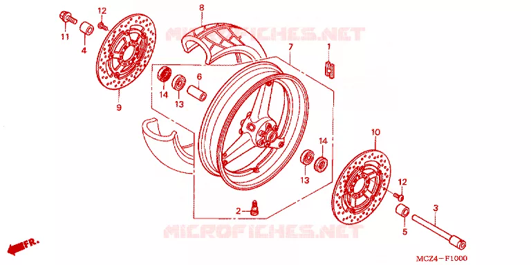 FRONT WHEEL Honda MOTO 900 HORNET 2004  CB900F4