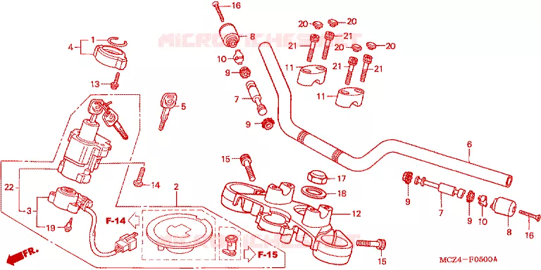 HANDLEBAR - TRIPLE CLAMP - STEERING STEM Honda MOTO 900 HORNET 2004  CB900F4