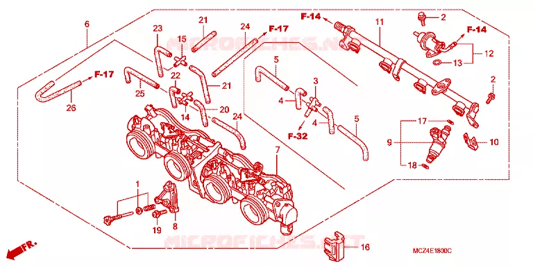 THROTTLE BODY Honda MOTO 900 HORNET 2004  CB900F4