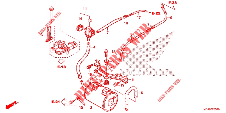 GAS RECYCLING SYSTEM for Honda GL 1800 GOLD WING ABS NAVI 2014