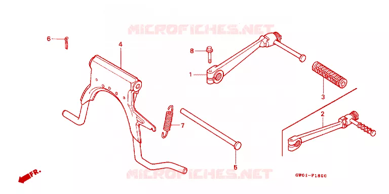 MAIN STAND - KICK STARTER ARM Honda SCOOTER 50 DIO 1990  SK50ML_SP