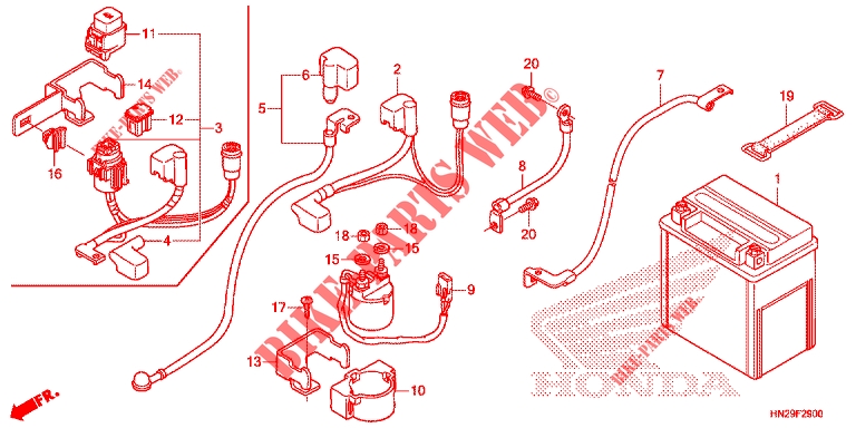 BATTERY for Honda TRX 500 RUBICON Hydrostatic CANADIAN TRAIL EDITION 2012