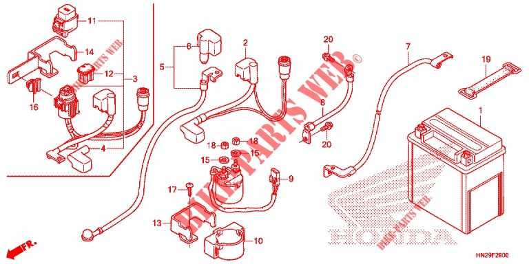 BATTERY for Honda FOURTRAX 500 FOREMAN RUBICON Hydrostatic 2013