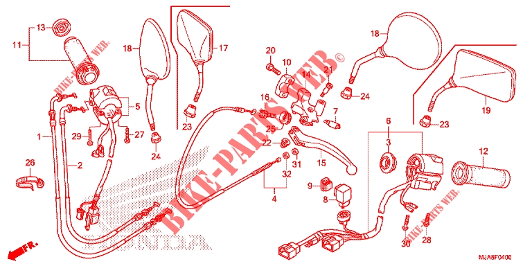 HANDLE LEVER   CABLE   SWITCH for Honda SHADOW VT 750 PHANTOM 2014