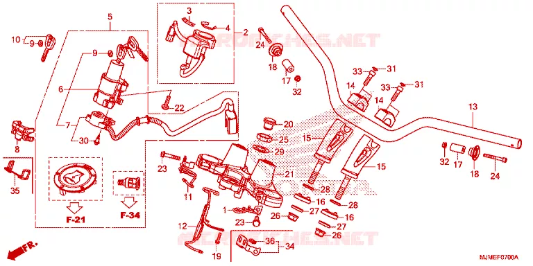 HANDLEBAR - TRIPLE CLAMP - STEERING STEM Honda MOTO 800 CROSSRUNNER 2017  VFR800XH