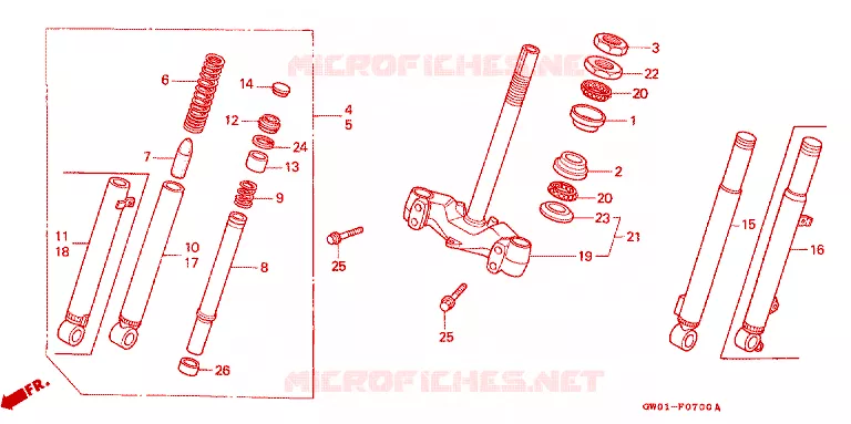 FRONT FORK Honda SCOOTER 50 DIO 1990  SK50ML_II_SP