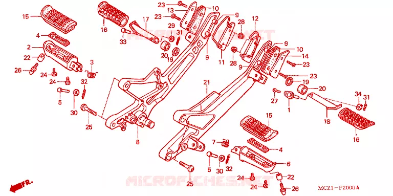 FOOTREST Honda MOTO 900 HORNET 2002  CB900F1