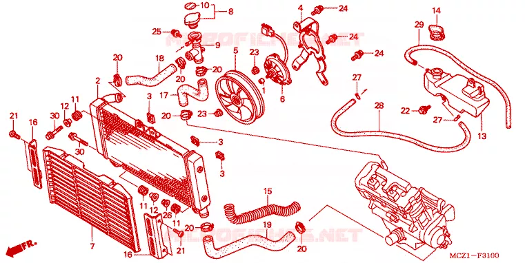 RADIATOR Honda MOTO 900 HORNET 2002  CB900F1