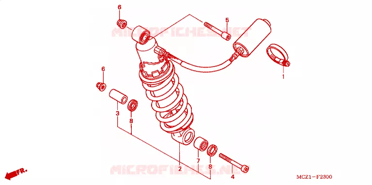 REAR SHOCK ABSORBER Honda MOTO 900 HORNET 2003  CB900F1