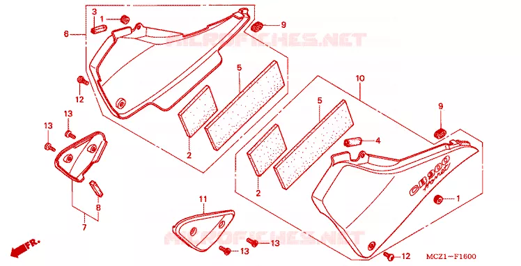 SIDE COVERS Honda MOTO 900 HORNET 2003  CB900F1