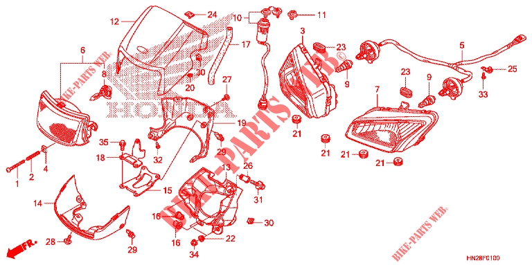 HEADLIGHT for Honda FOURTRAX 500 FOREMAN RUBICON Hydrostatic 2011