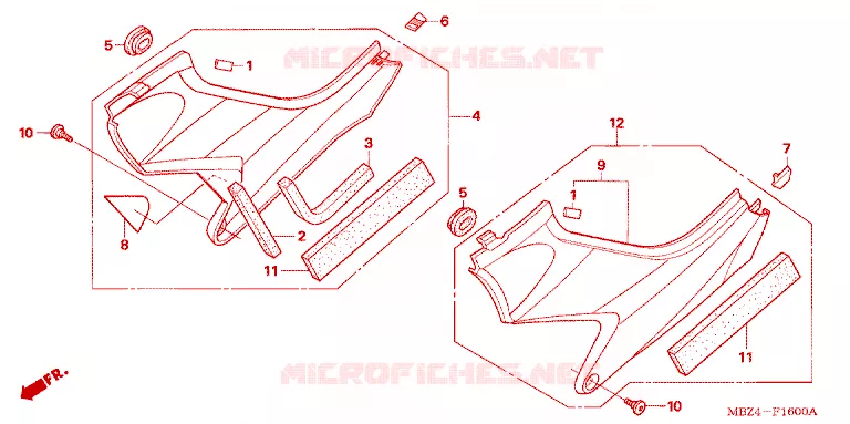 SIDE COVERS Honda MOTO 600 HORNET 2004  CB600F4_A