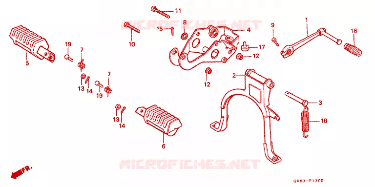 STAND - FOOT REST Honda MOTO 50 QR 1984  QR50D