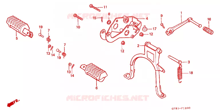 STAND - FOOT REST Honda MOTO 50 QR 1994  QR50R