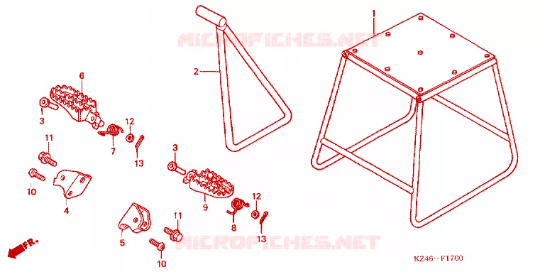 STAND - FOOT REST Honda MOTO 125 CR 2001  CR125R1