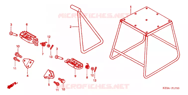 STAND - FOOT REST Honda MOTO 125 CR 2004  CR125R4