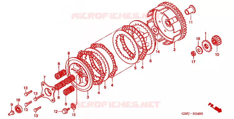 CLUTCH Honda MOTO 80 CR 2000  CR80RBY