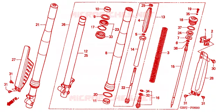 FRONT FORK Honda MOTO 80 CR 2000  CR80RBY