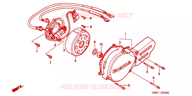 LEFT CRANKCASE COVER - ALTERNATOR Honda MOTO 80 CR 2000  CR80RBY
