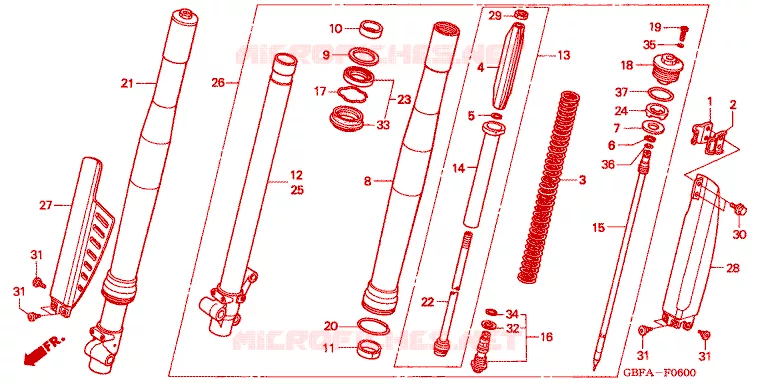 FRONT FORK Honda MOTO 80 CR 2000  CR80RY