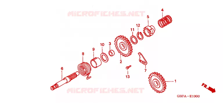 KICKSTARTER AXLE Honda MOTO 80 CR 2000  CR80RY