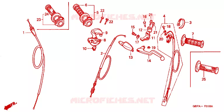 LEVER - SWITCH - CABLE Honda MOTO 80 CR 2000  CR80RY