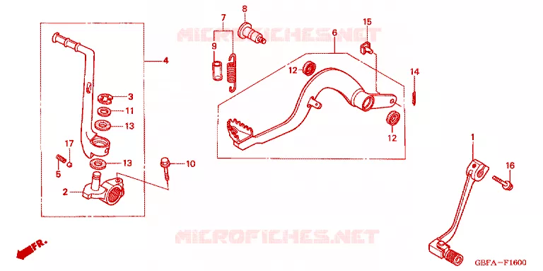 PEDAL Honda MOTO 80 CR 2000  CR80RY