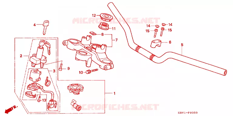 HANDLEBAR - TRIPLE CLAMP - STEERING STEM Honda MOTO 250 VT 1992  VT250FN