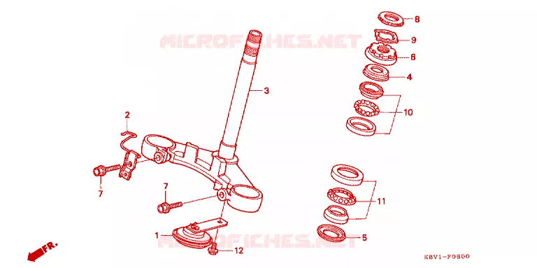 STEERING STEM Honda MOTO 250 VT 1992  VT250FN