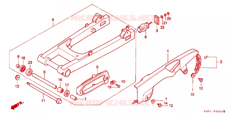 SWINGARM - CHAIN CASE Honda MOTO 250 VT 1992  VT250FN