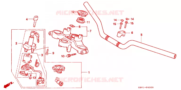 HANDLEBAR - TRIPLE CLAMP - STEERING STEM Honda MOTO 250 VT 1992  VT250FN