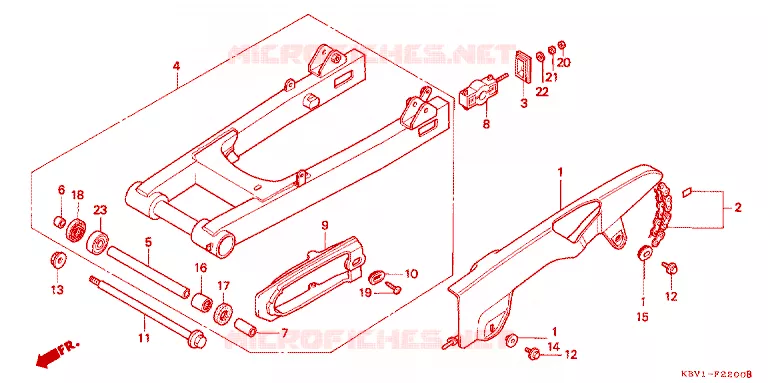 SWINGARM - CHAIN CASE Honda MOTO 250 VT 1992  VT250FN
