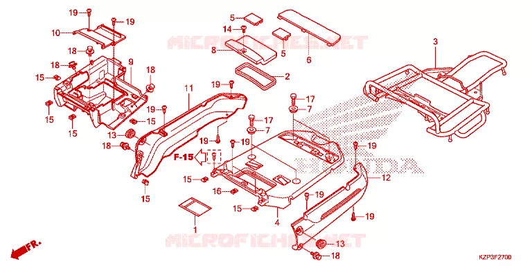 LUGGAGE RACK Honda MOTO 110 BENLY 2015  MW1101WHF