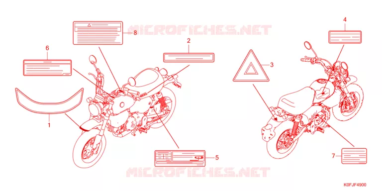 CAUTION LABEL Honda MOTO 125 MONKEY 2023  Z125MAN