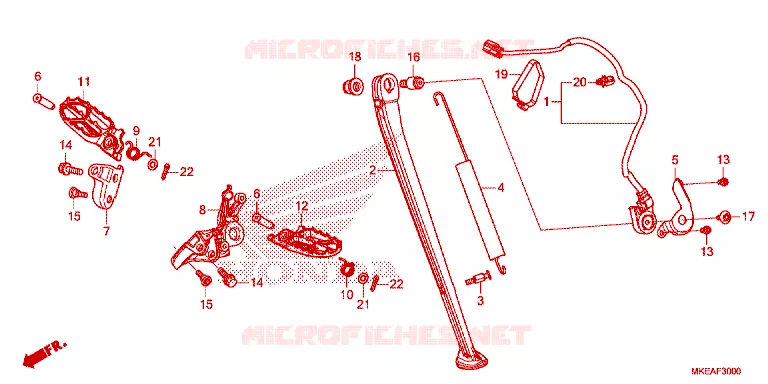 FOOT REST - STAND Honda MOTO 450 CRF 2024  CRF450RLR