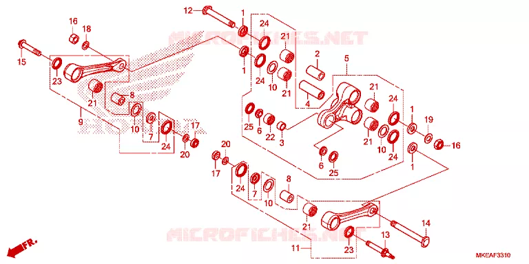 REAR SHOCK & ROCKER ARM Honda MOTO 450 CRF 2024  CRF450RLR