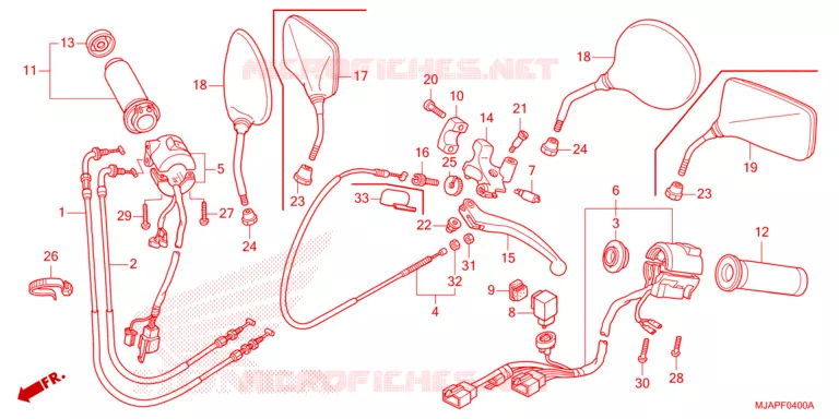 HANDLE LEVER - CABLE - SWITCH Honda MOTO 750 SHADOW 2024  VT750CR