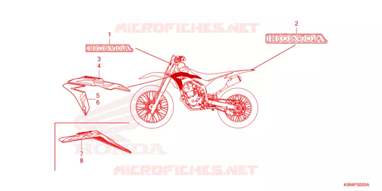 STICKERS Honda MOTO 250 CRF 2021  CRF250FM