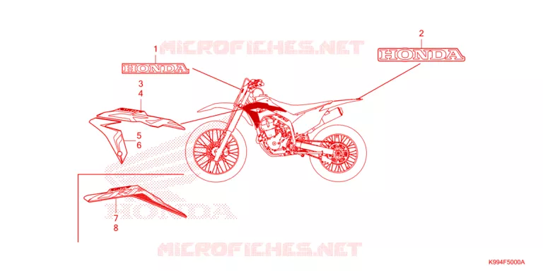 STICKERS Honda MOTO 250 CRF 2021  CRF250FM